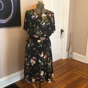 Beautiful night time garden dress with birds